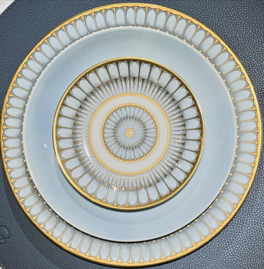Deshoulieres Arcades Grey and Gold Dinner Plate