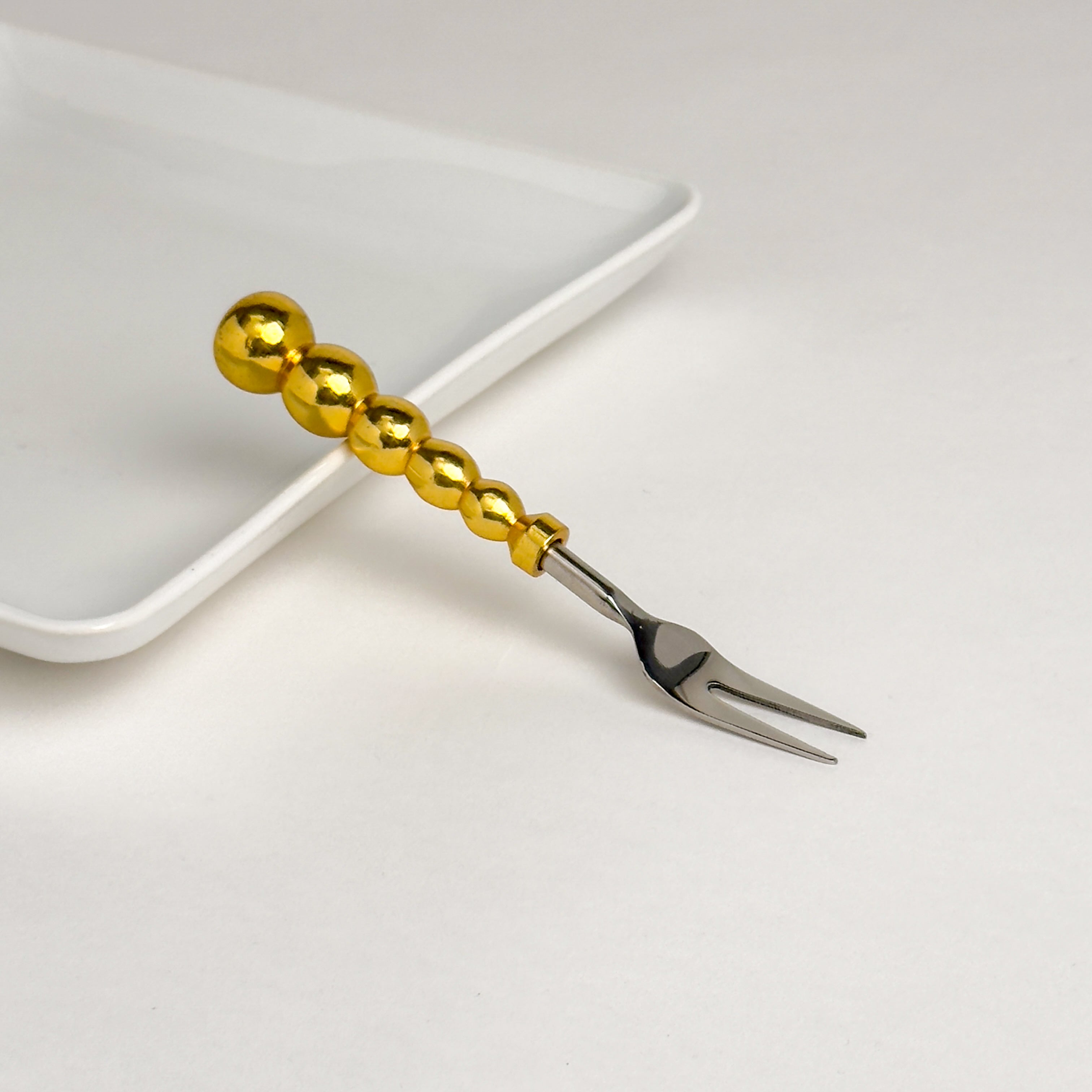 Gold Beaded Cocktail Fork