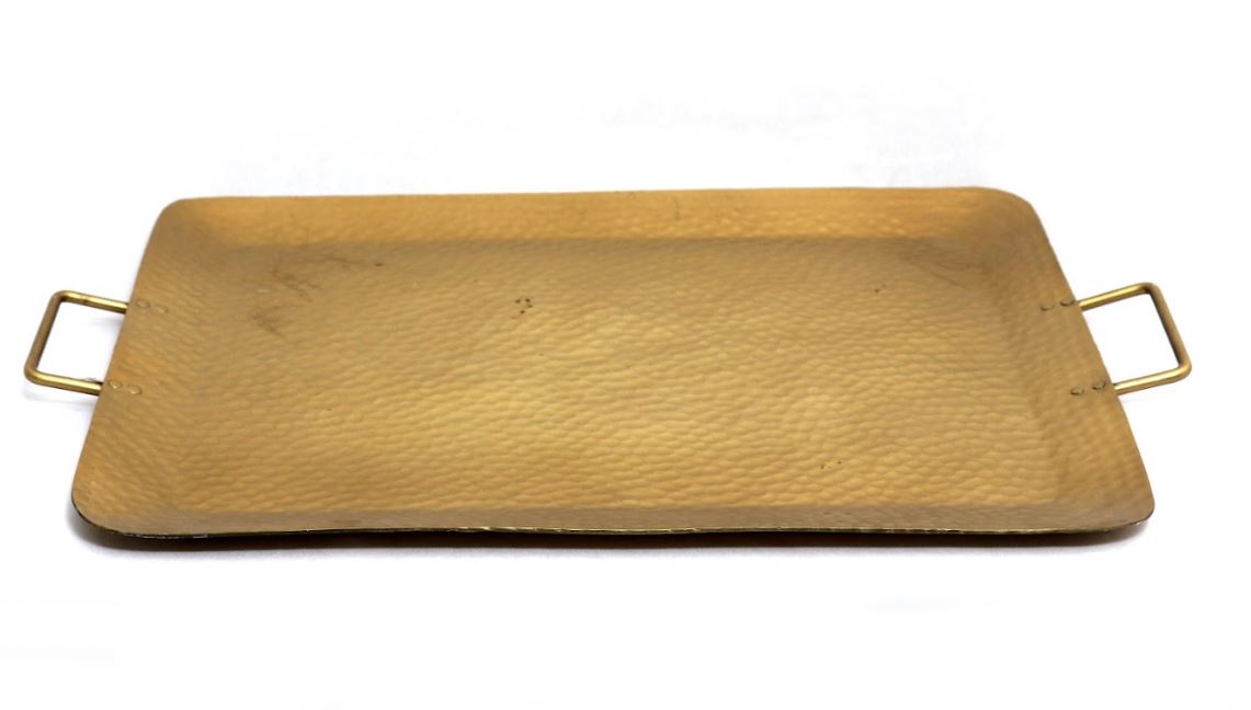 Gold Rectangular Hammered Tray