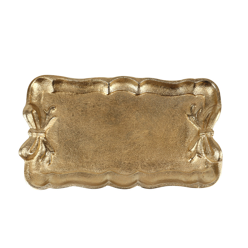 Gold Tray with Bow Accents - Large