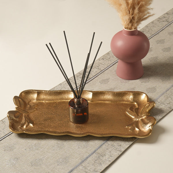 Gold Tray with Bow Accents - Large