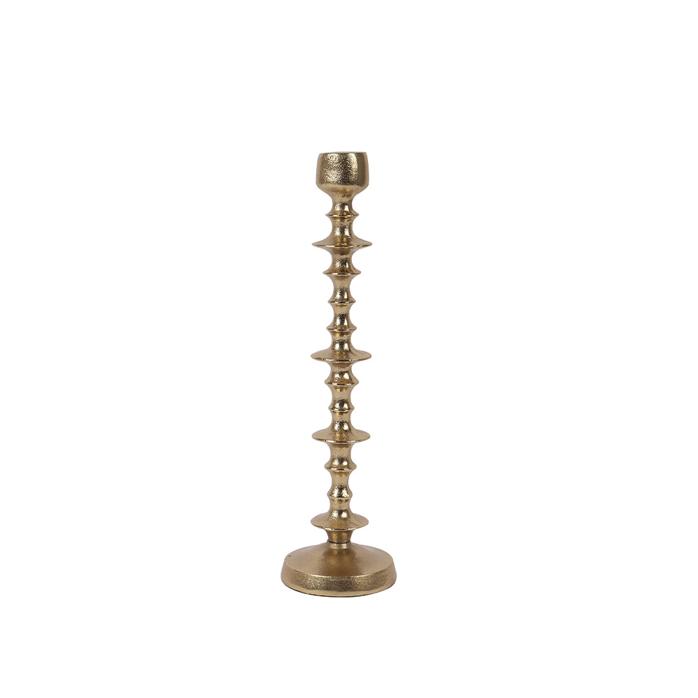 Gold Beaded 14" Candle Holder