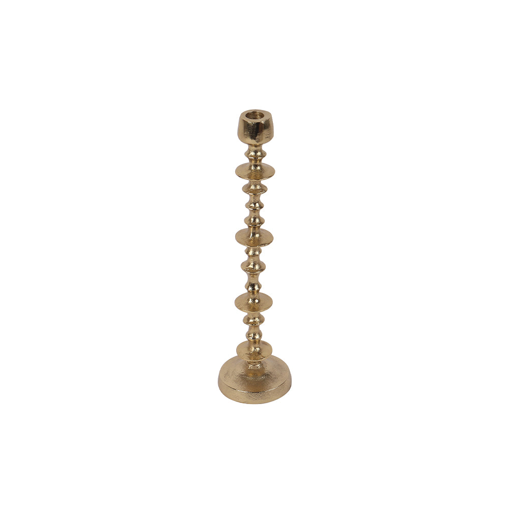 Gold Beaded 16" Candle Holder