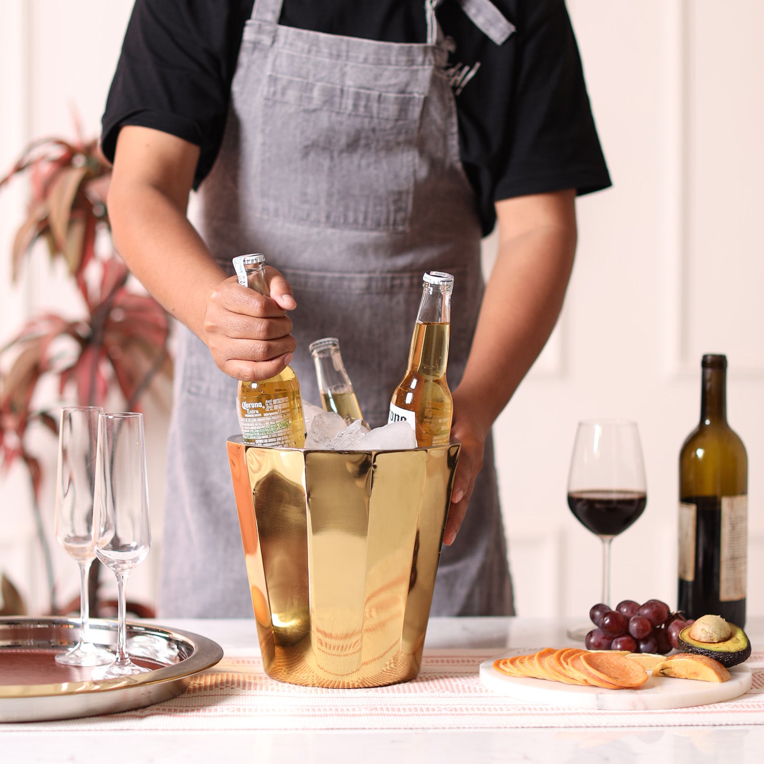 Gold Octagon Stainless Steel Chiller