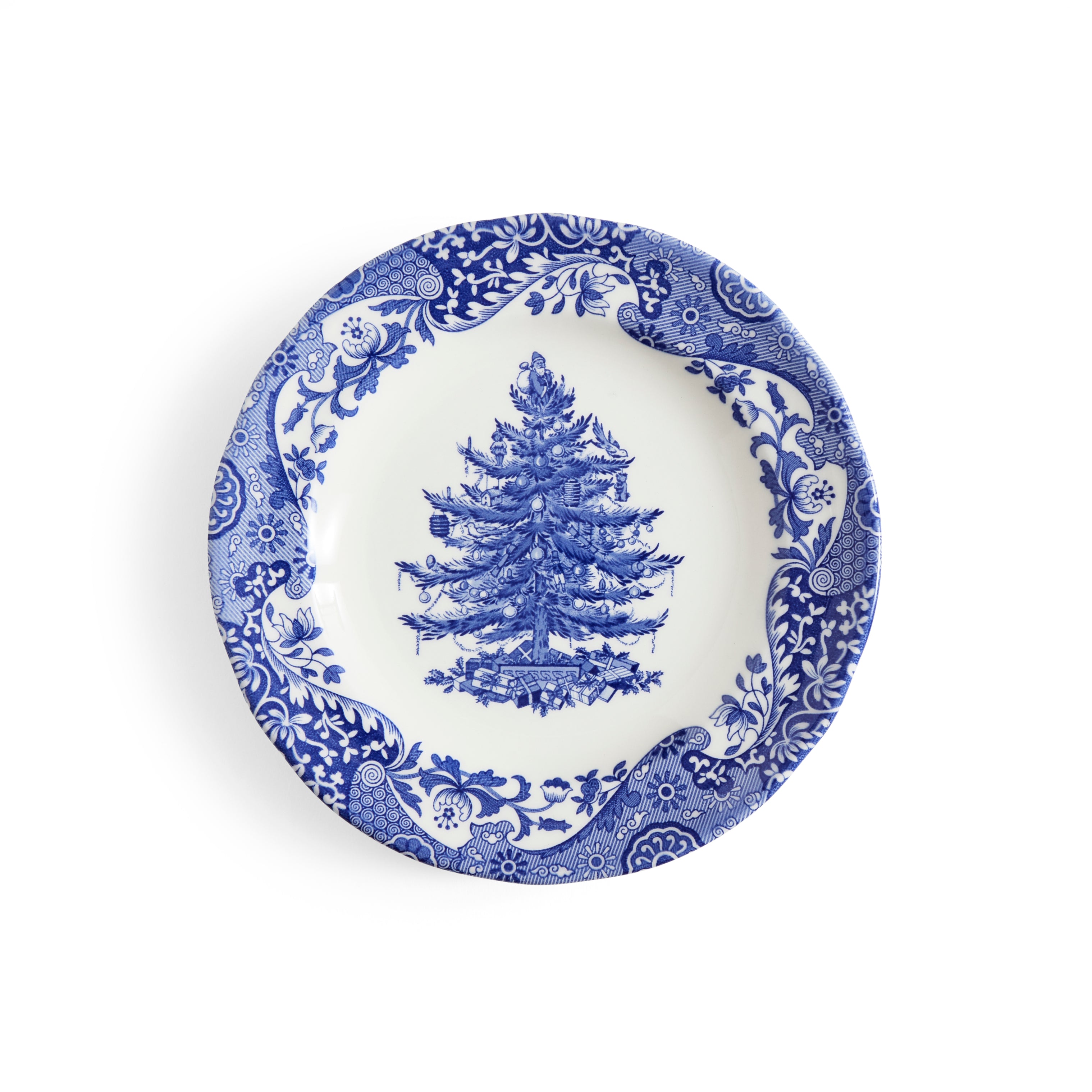 Blue Italian Christmas Tree Salad Plate