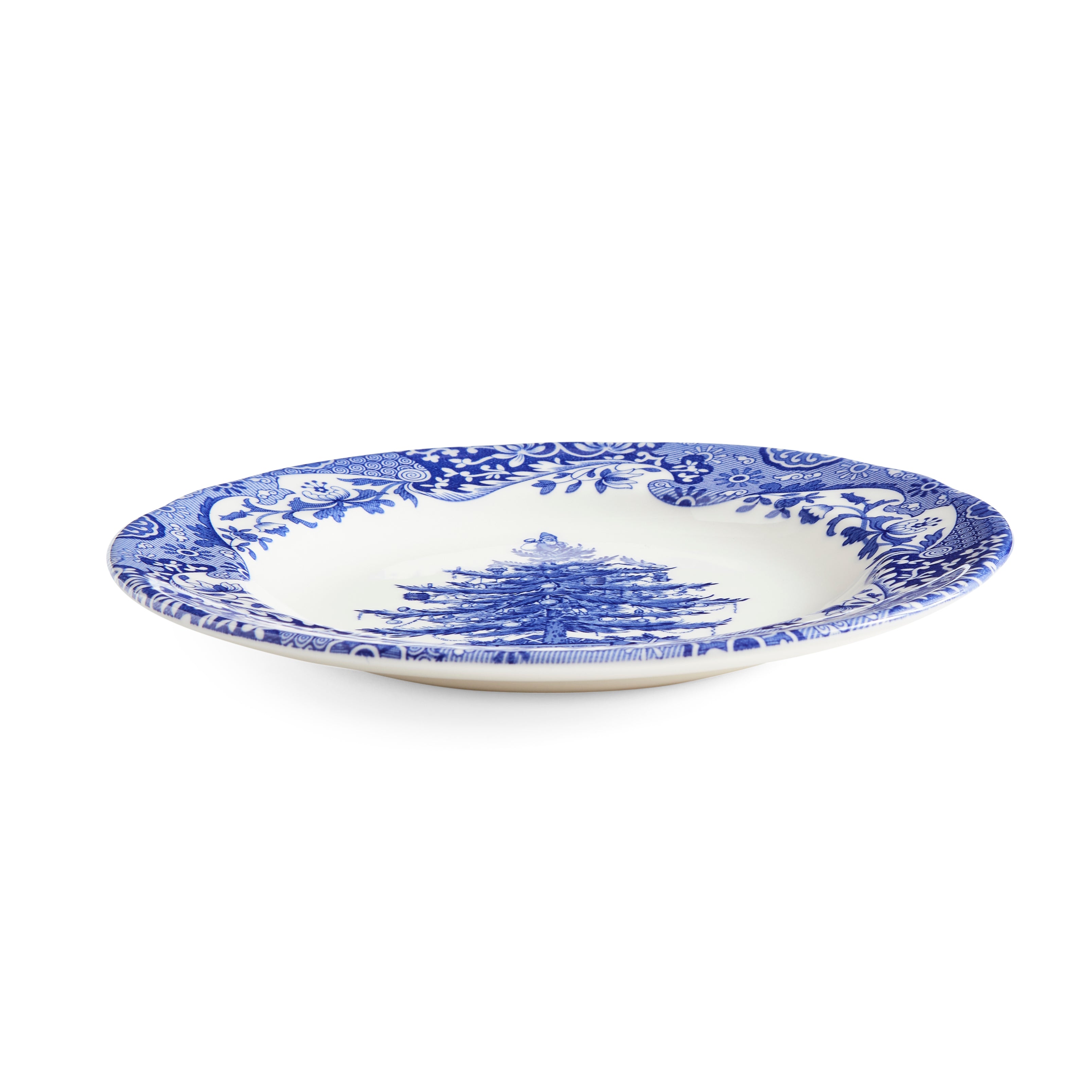 Blue Italian Christmas Tree Salad Plate