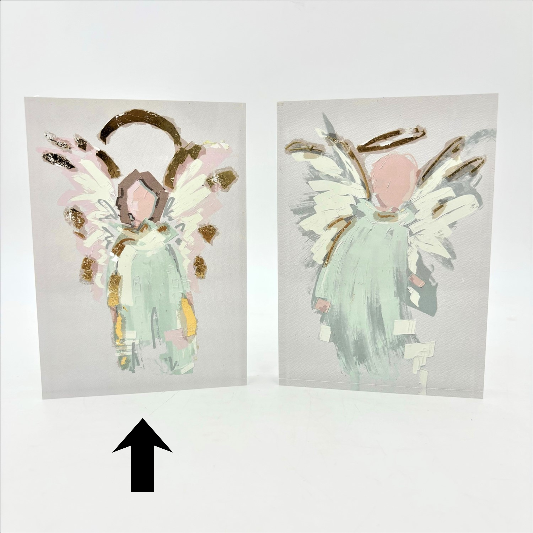 Angel with Gold Leafing Acrylic Block Sign