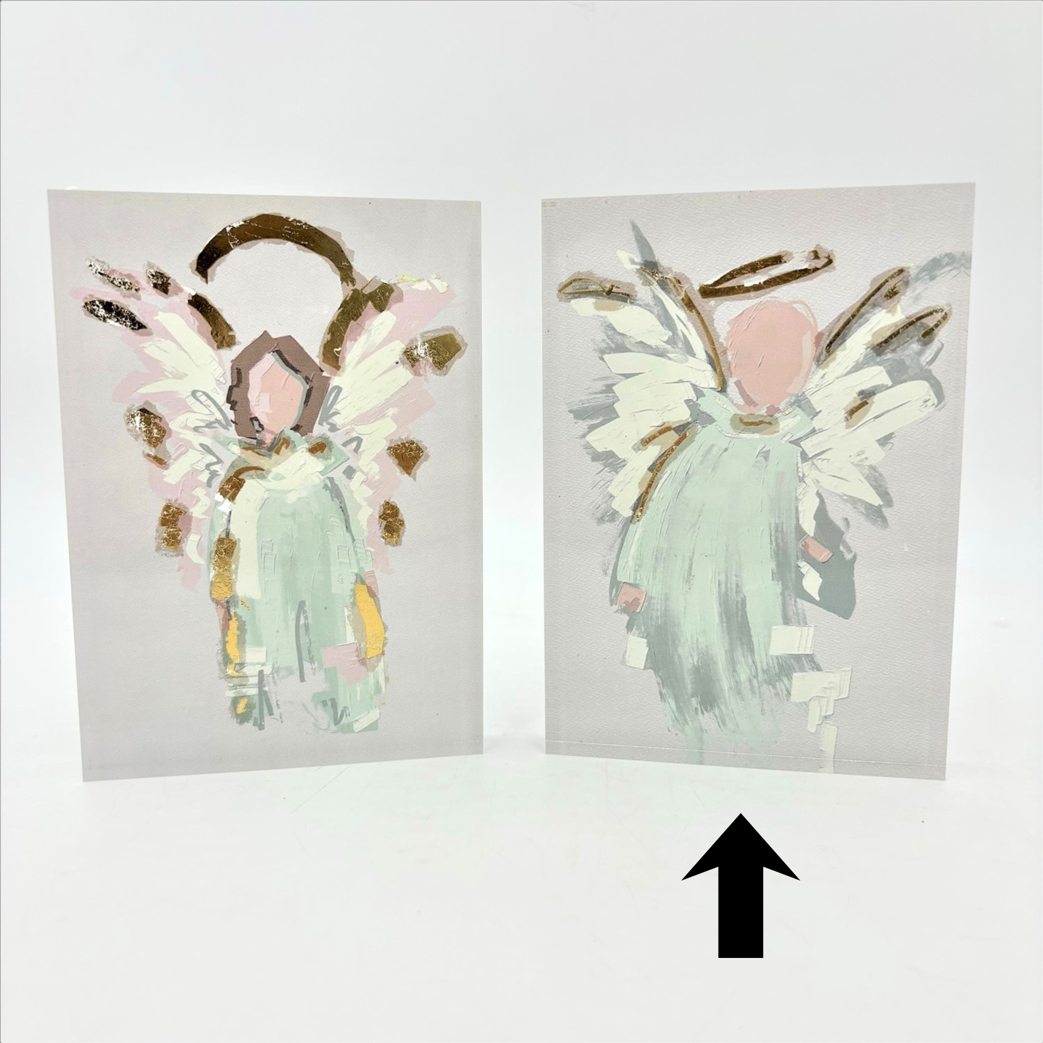 Angel with Gold Leafing Acrylic Block Sign