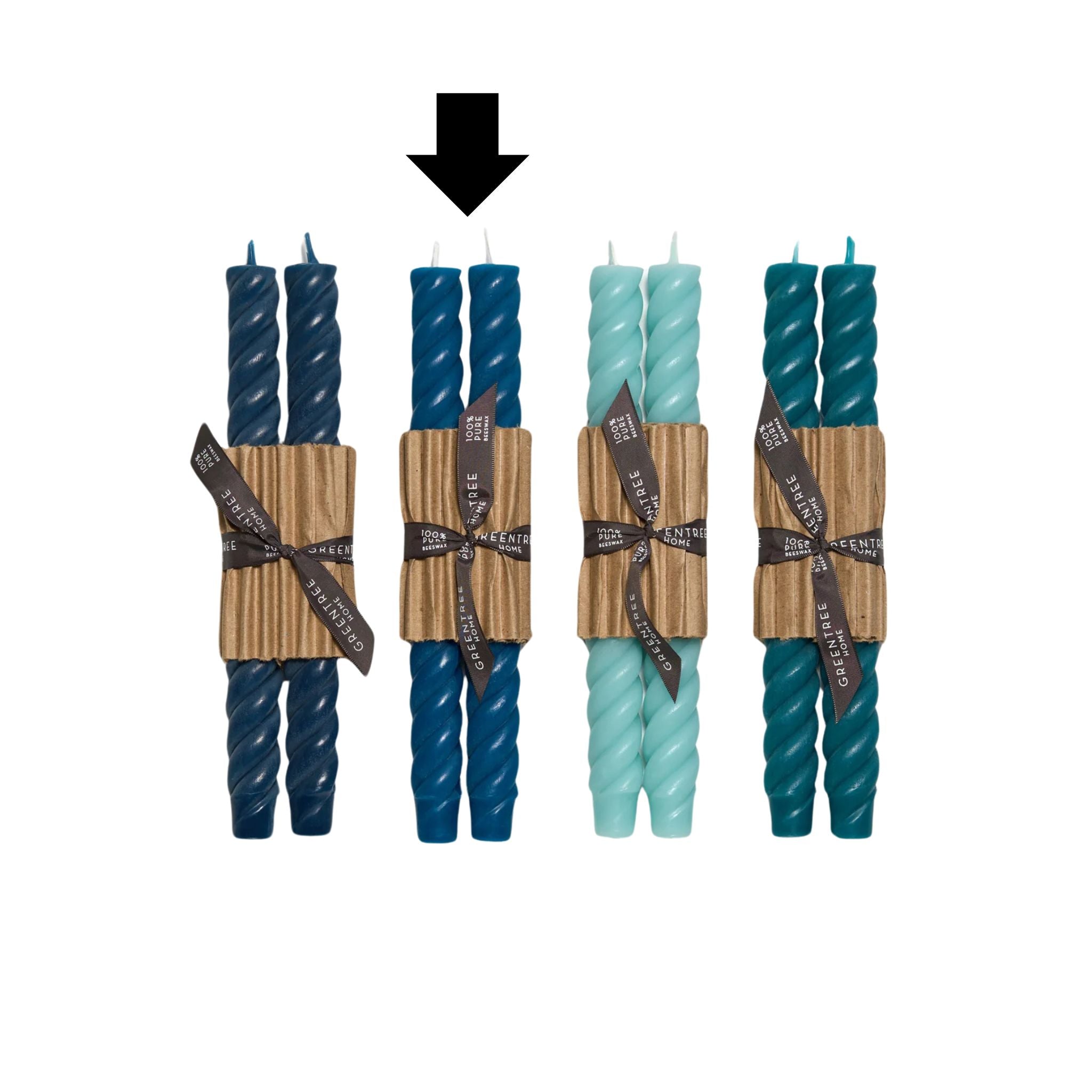 10" Rope Taper Candles - Cobalt