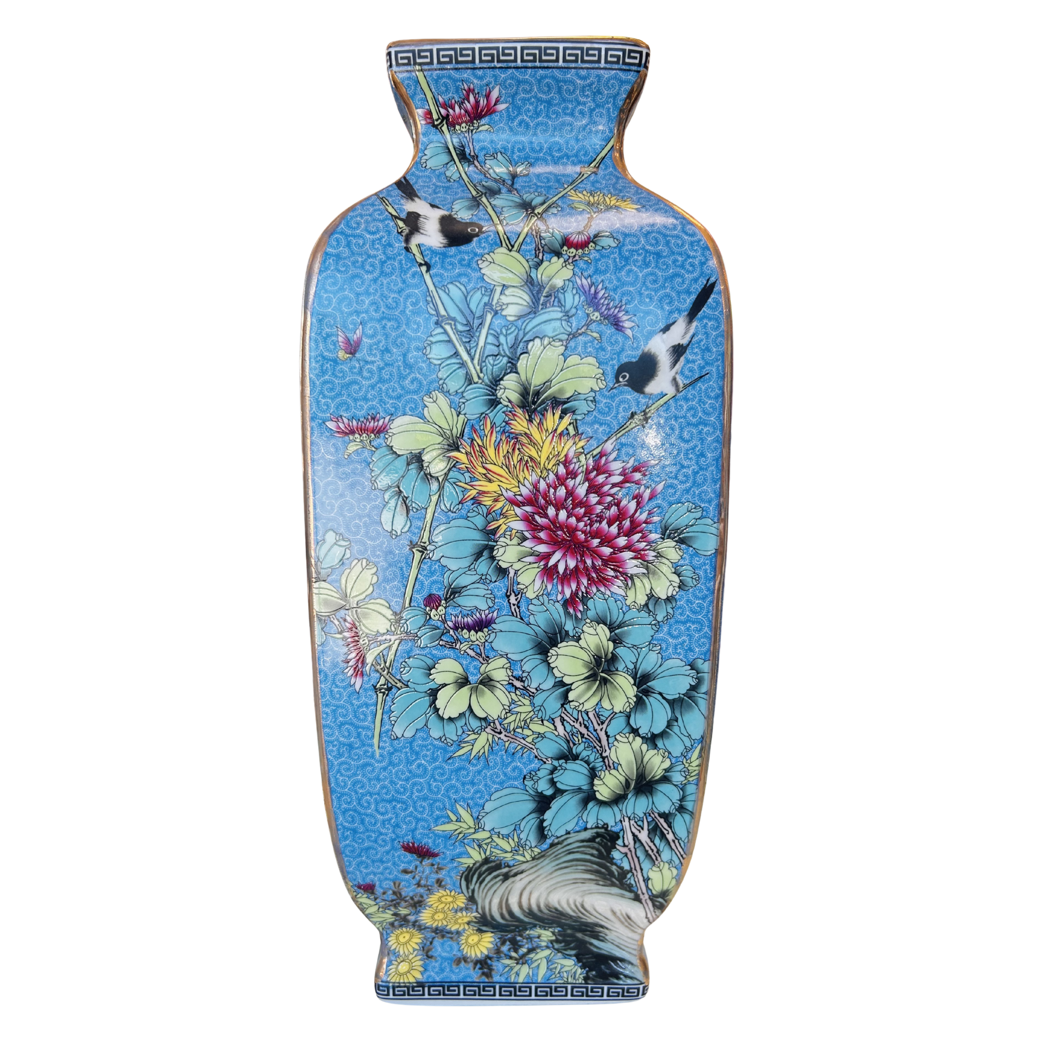 Light Blue Cloisonné Vase, 13.5"