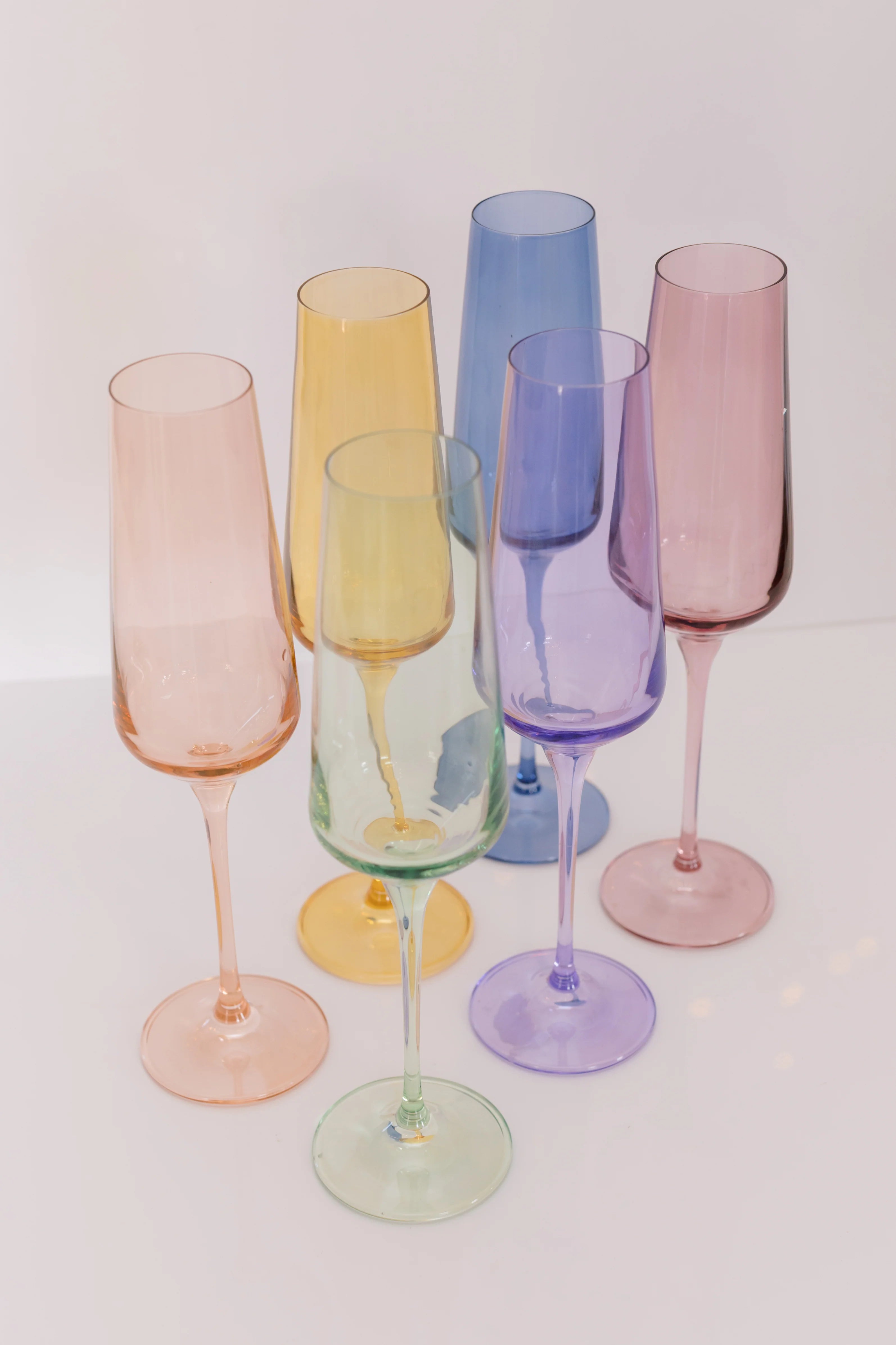 Estelle Champagne Flute - Pastel Mixed Set