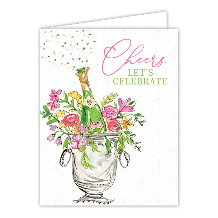 Cheers Let's Celebrate Champagne Bucket Greeting Card