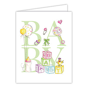 Greet Baby with Sweet Littles Handpainted Greeting Card