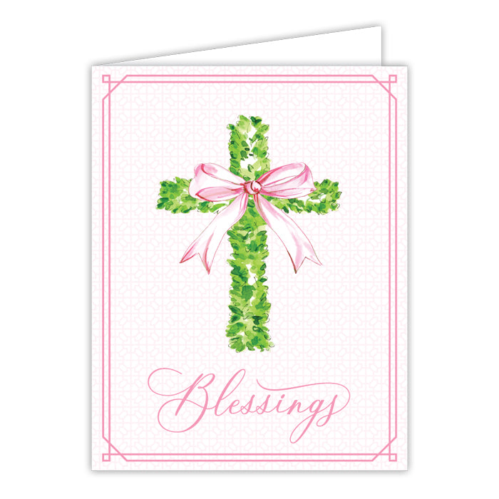 Handpainted Blessing Cross Box Greeting Card