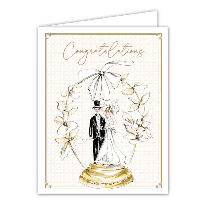 Handpainted Wedding Greeting Card