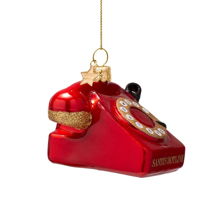Opal Red Vintage Telephone Ornament