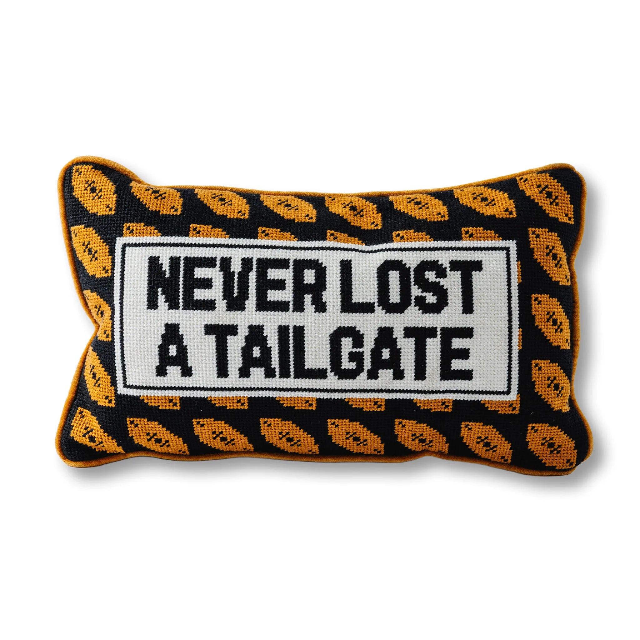 Never Lost a Tailgate Needlepoint Pillow