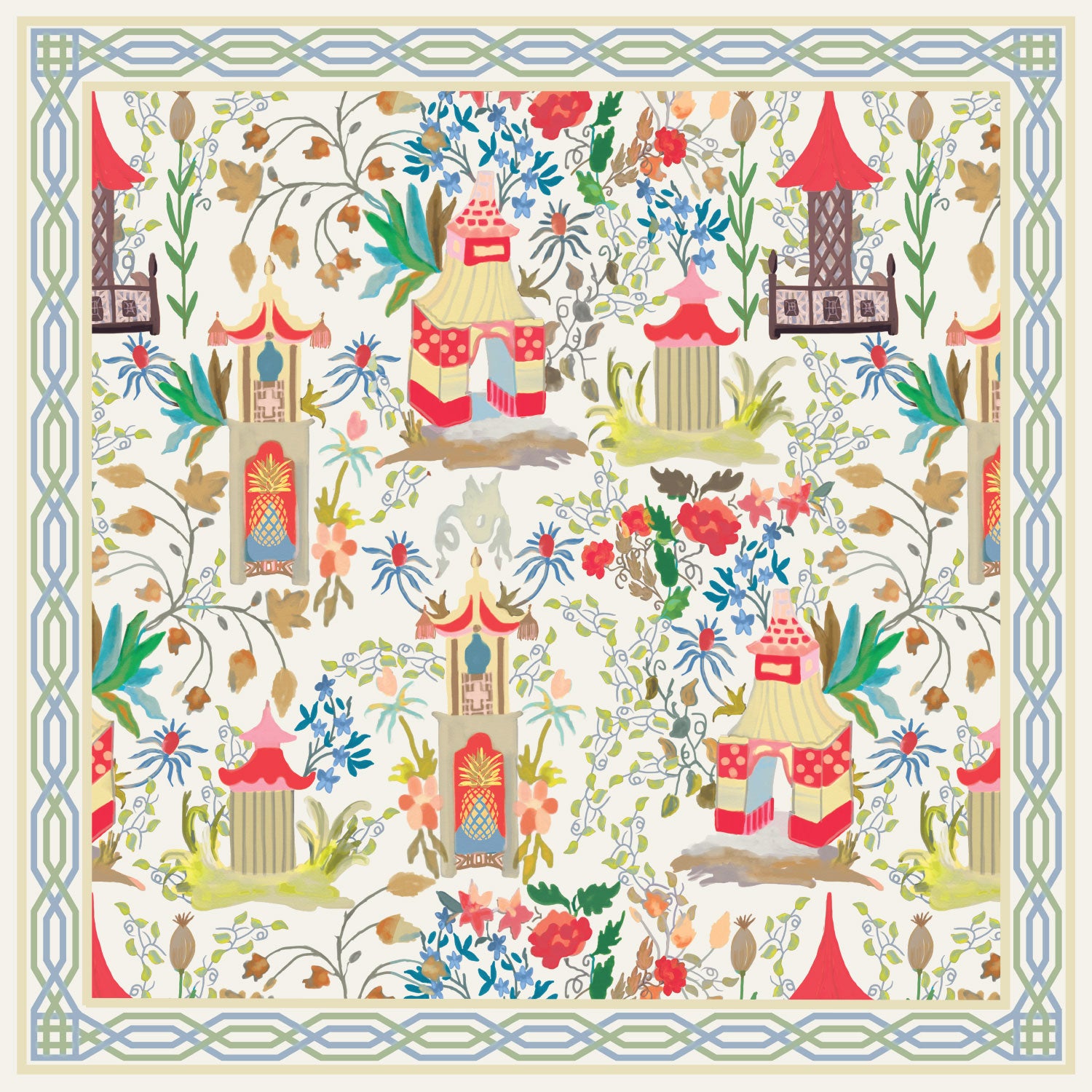 LINEN Pagoda Napkins 20 x 20 S4 (Multi)