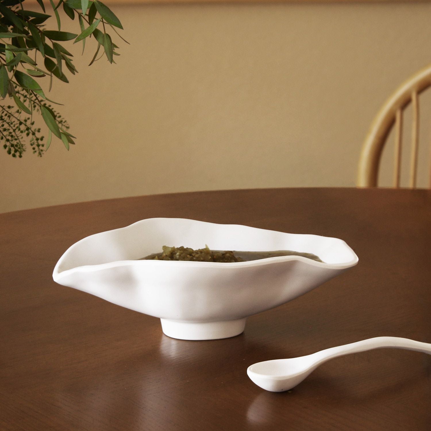 VIDA Nube Sm Oval Bowl with Spoon (White)