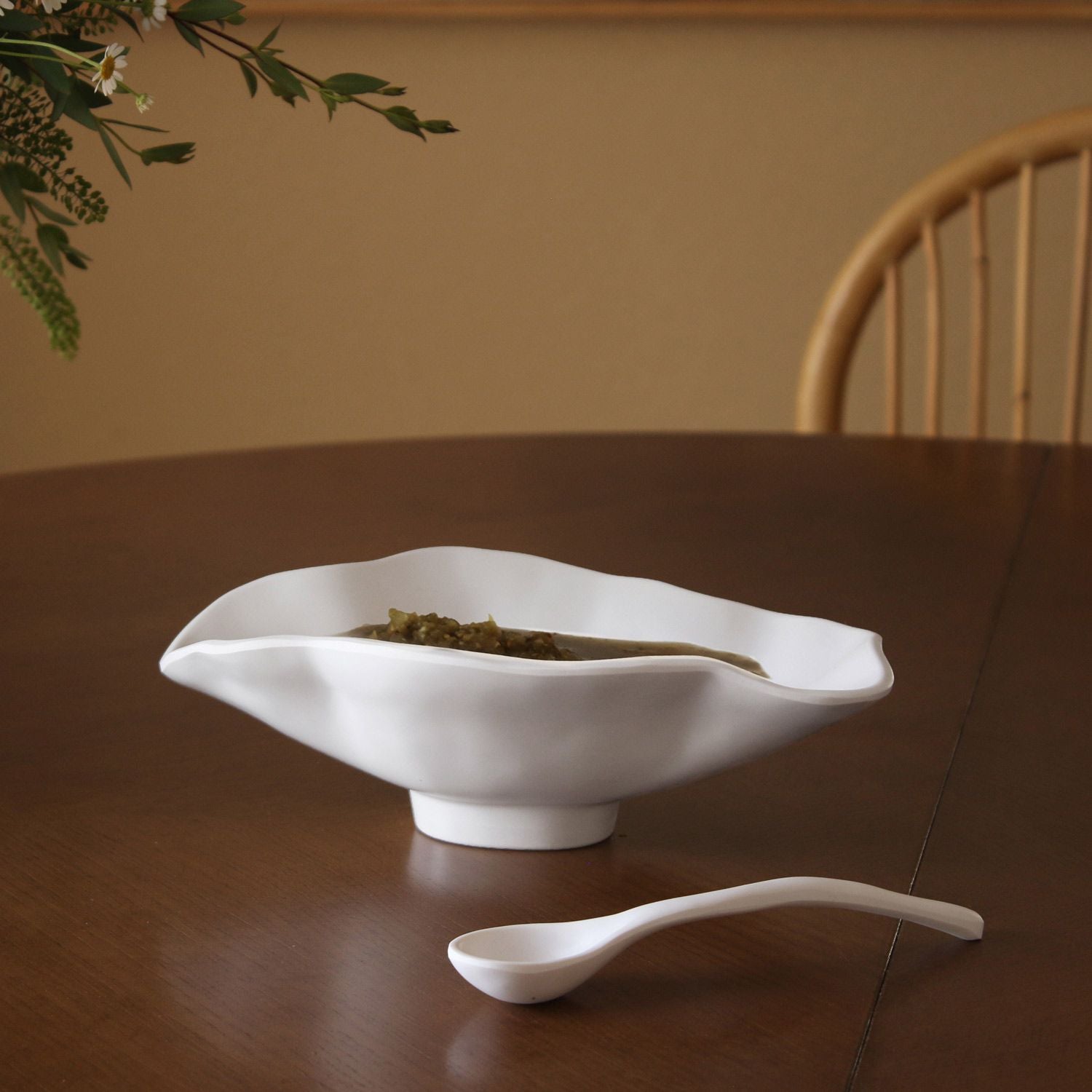 VIDA Nube Sm Oval Bowl with Spoon (White)