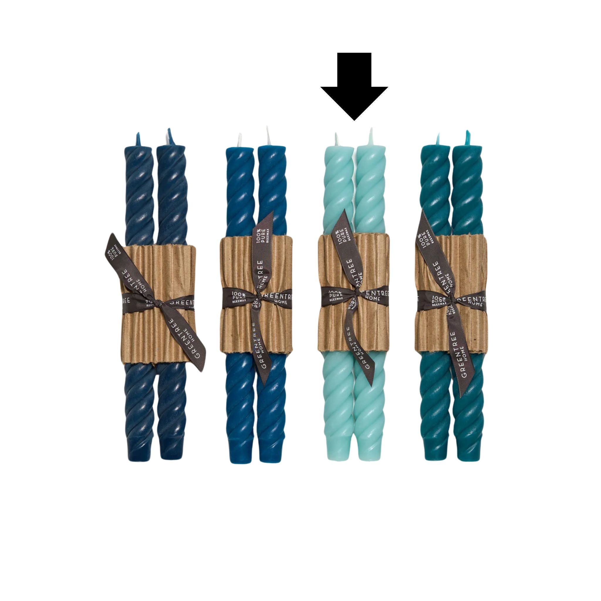 10" Rope Taper Candles - Robin's Egg