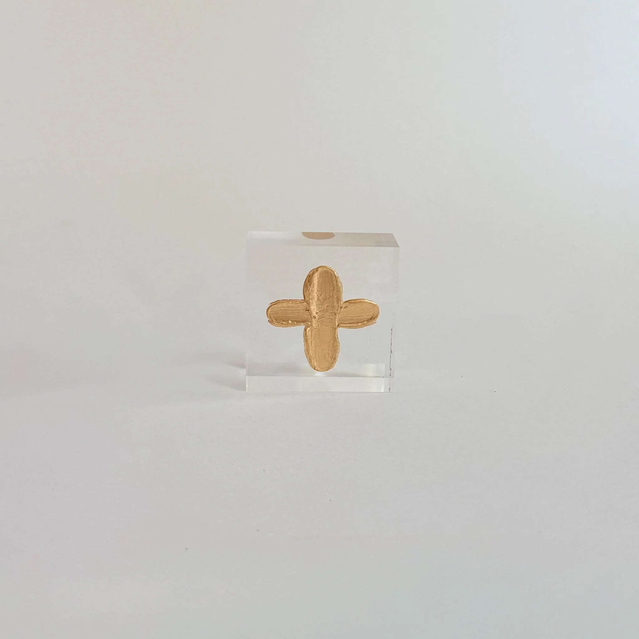 Gold Cross Acrylic Block