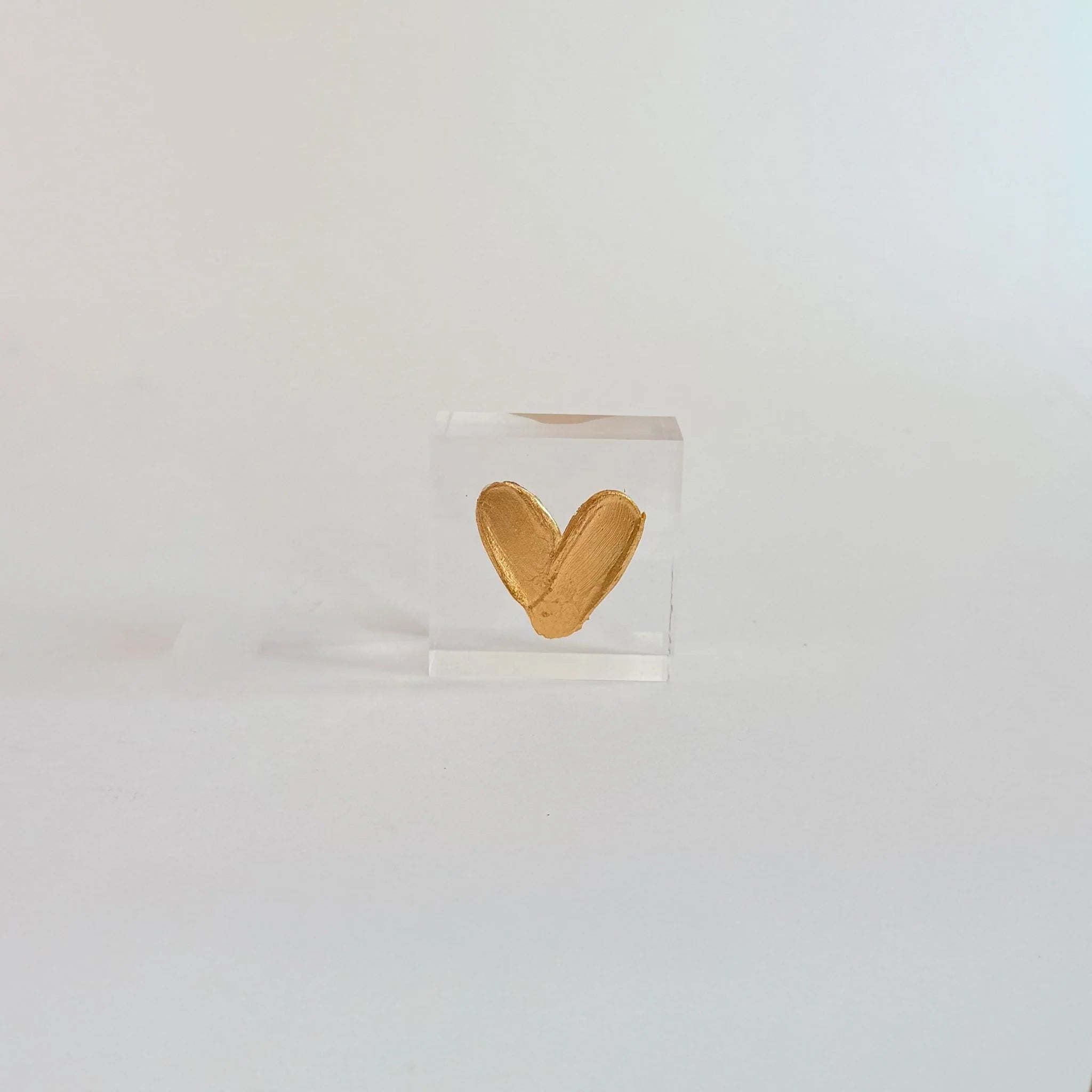 Gold Heart Acrylic Block