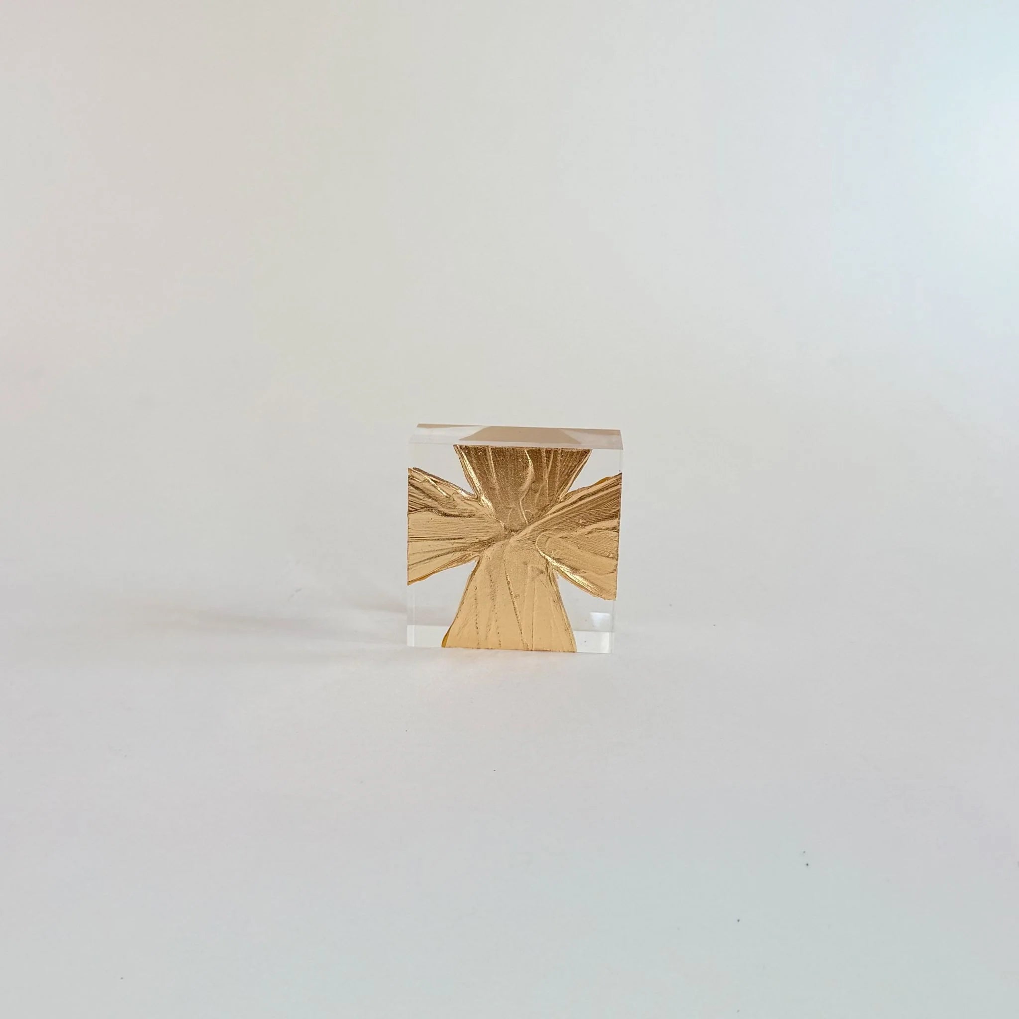 Wide Gold Cross Acrylic Block