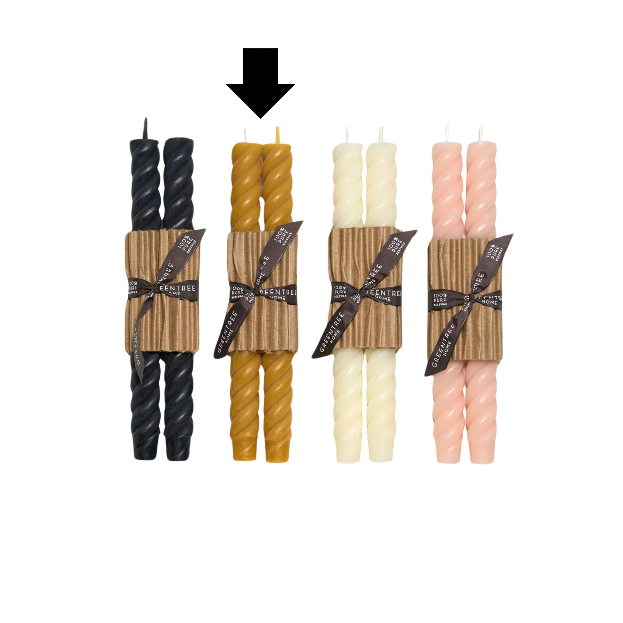 10" Rope Taper Candles - Natural