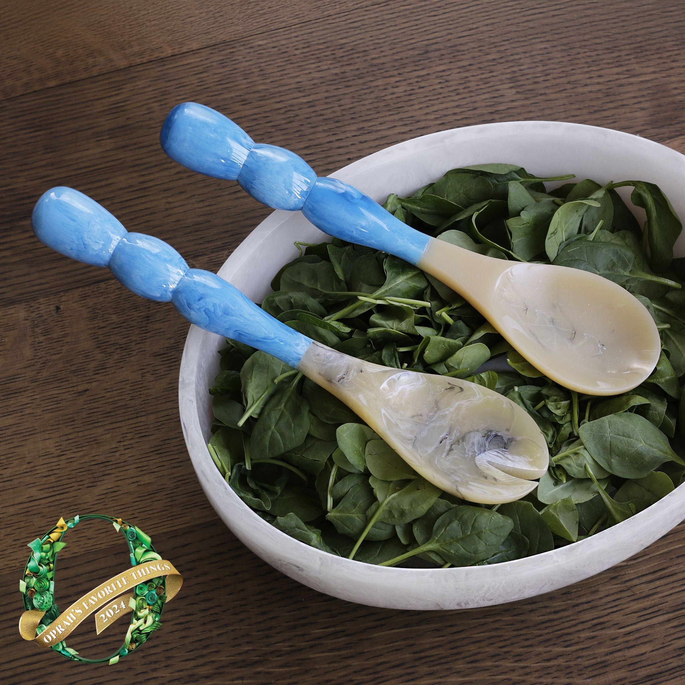 Resin Rio Bubble Salad Servers (Blue)