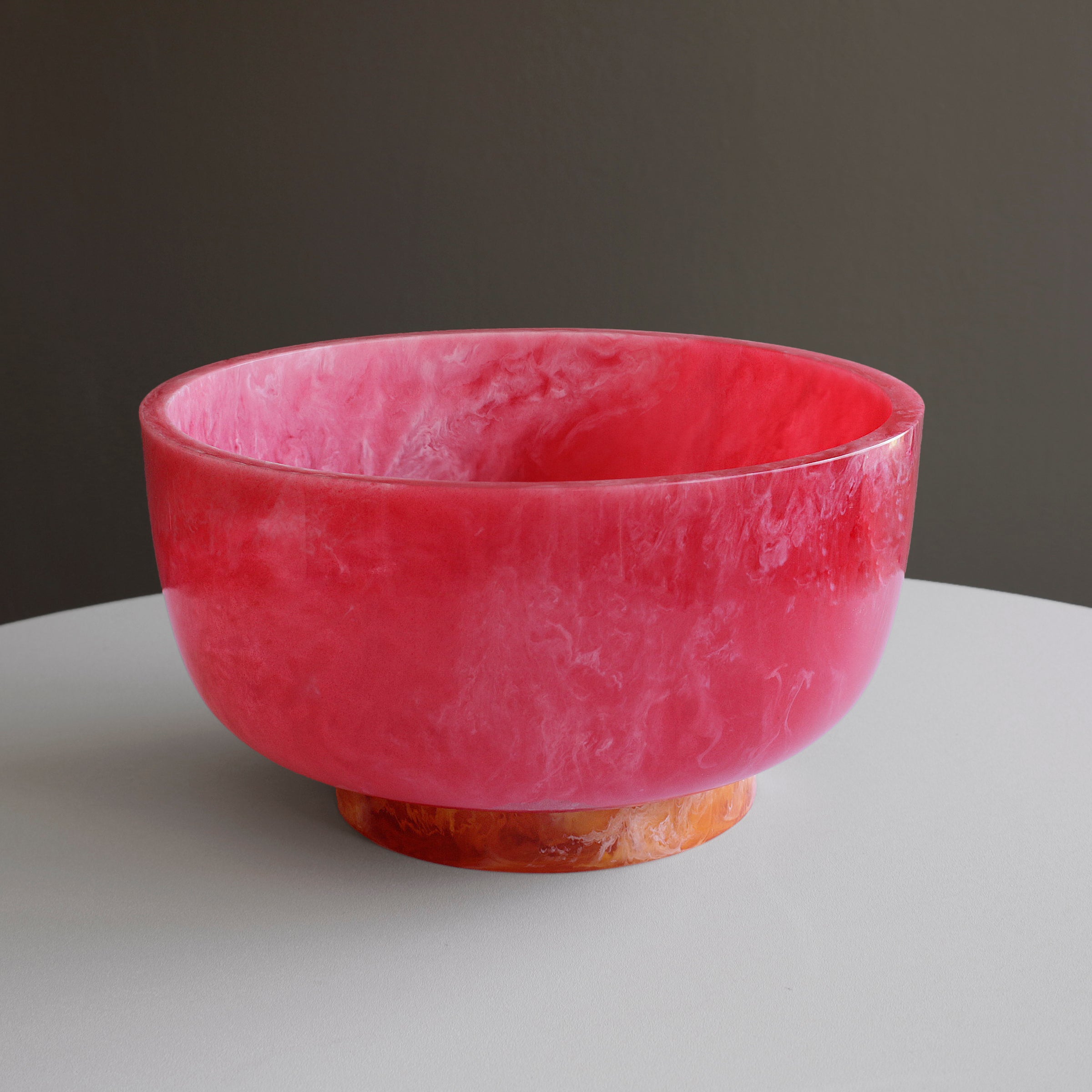 Resin Rio Large Bowls with Base (Pink and Orange)
