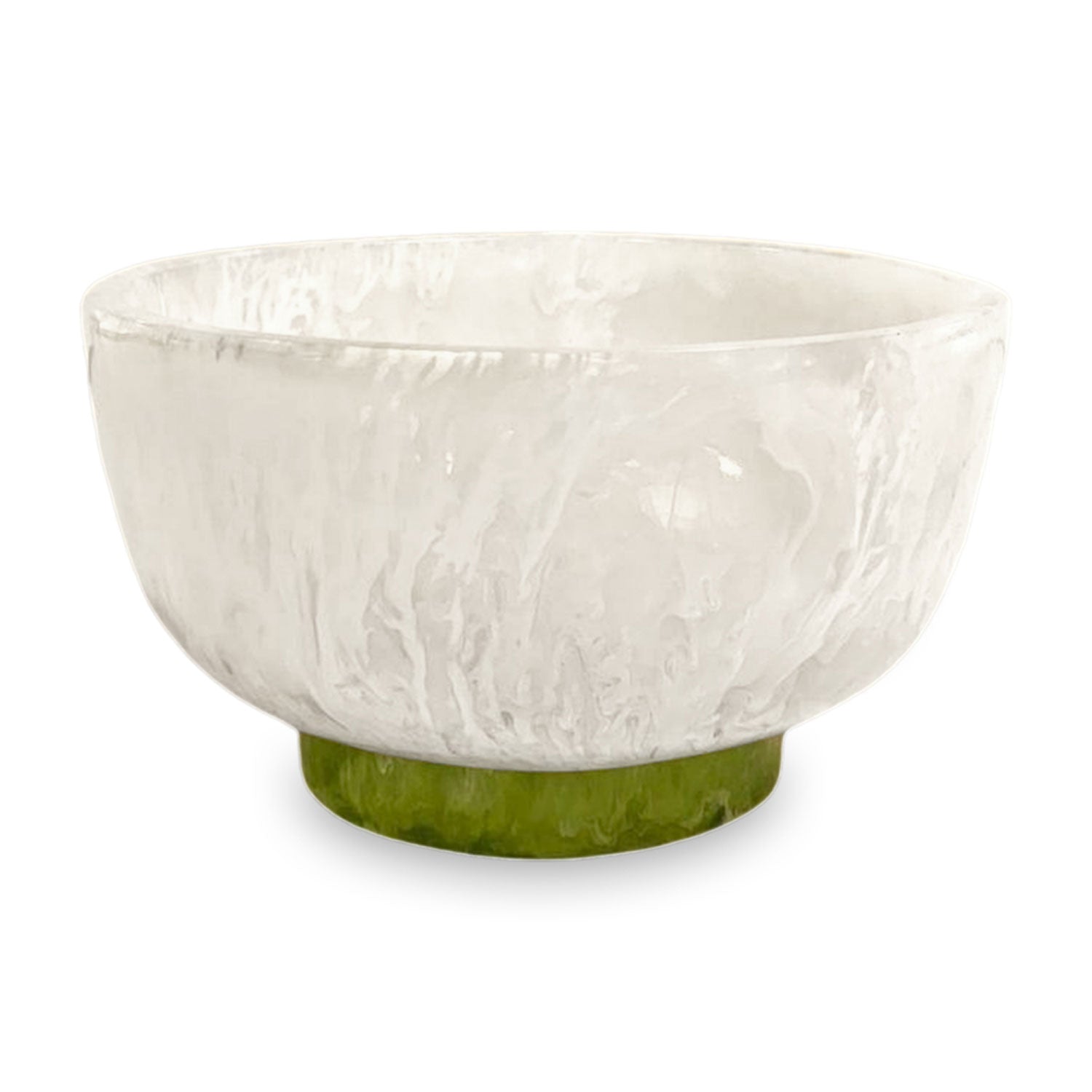 Resin Rio Small Bowls with Base (White and Green)