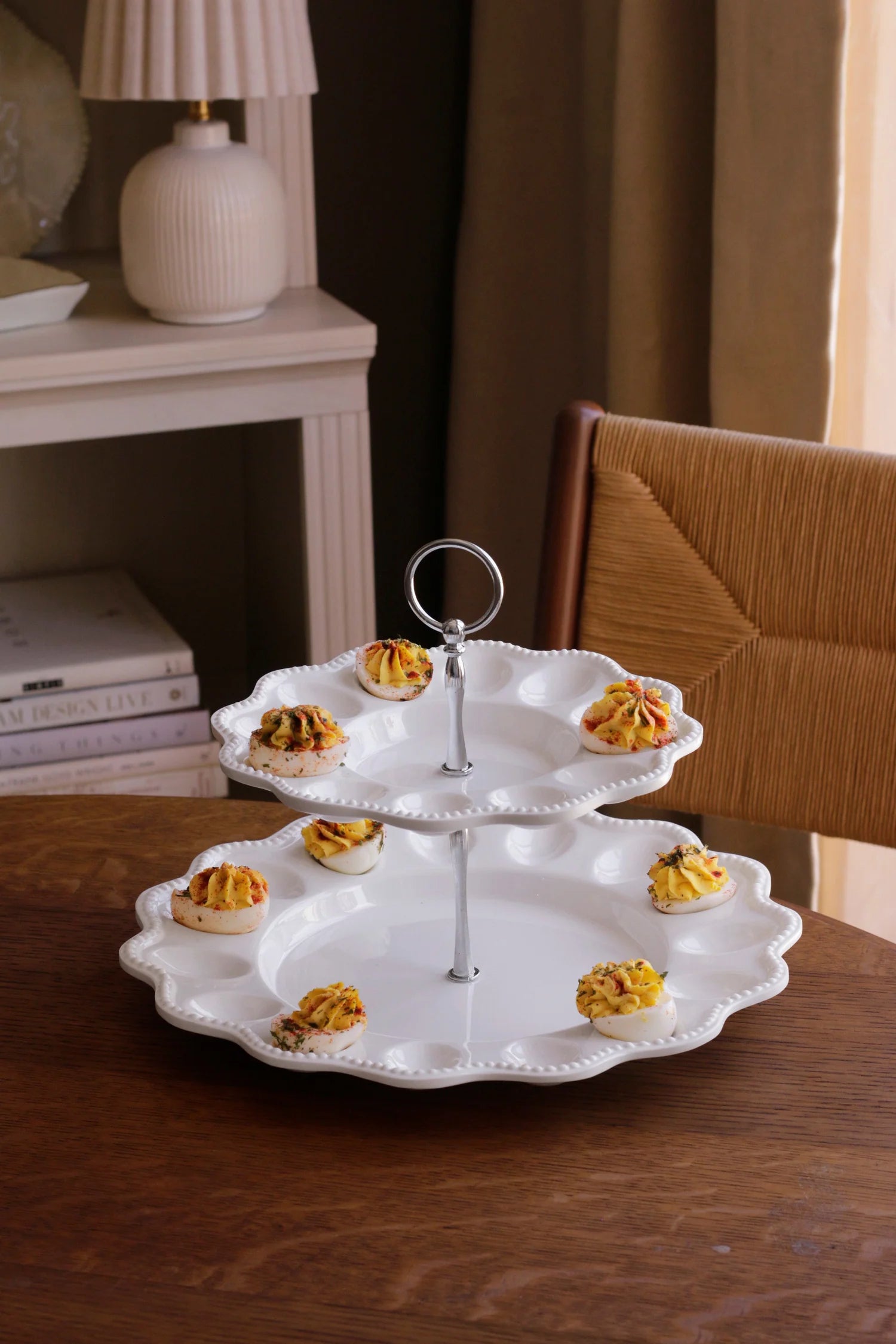 VIDA Alegria Two Tiered Egg Server White