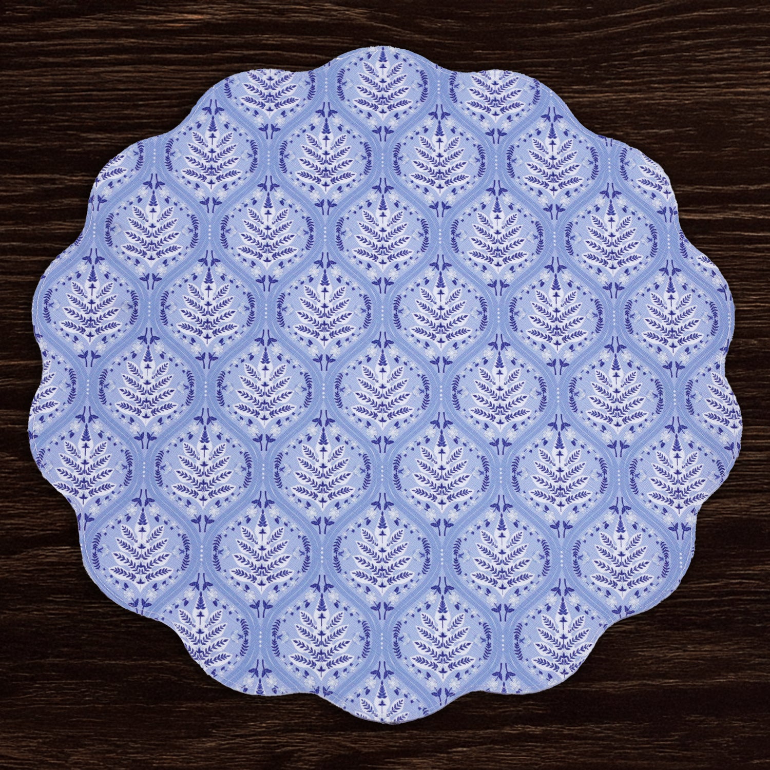 VIDA Blooms & Branches Reversible Round Placemats (Navy and Green)