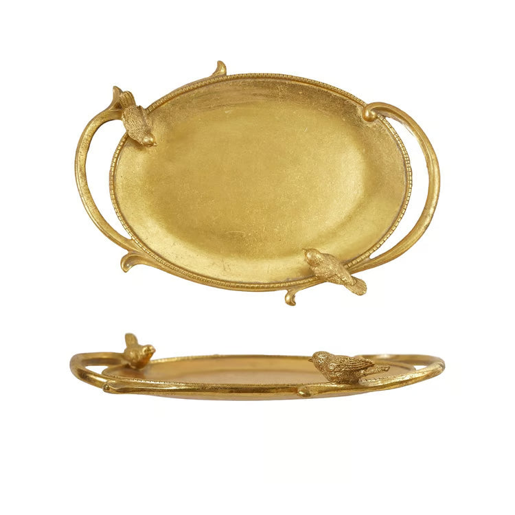 Bird Accent Gold Tray