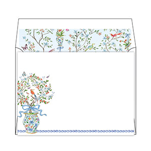 Social Set- Handpainted Blue Enchanted Garden Topiary Medium