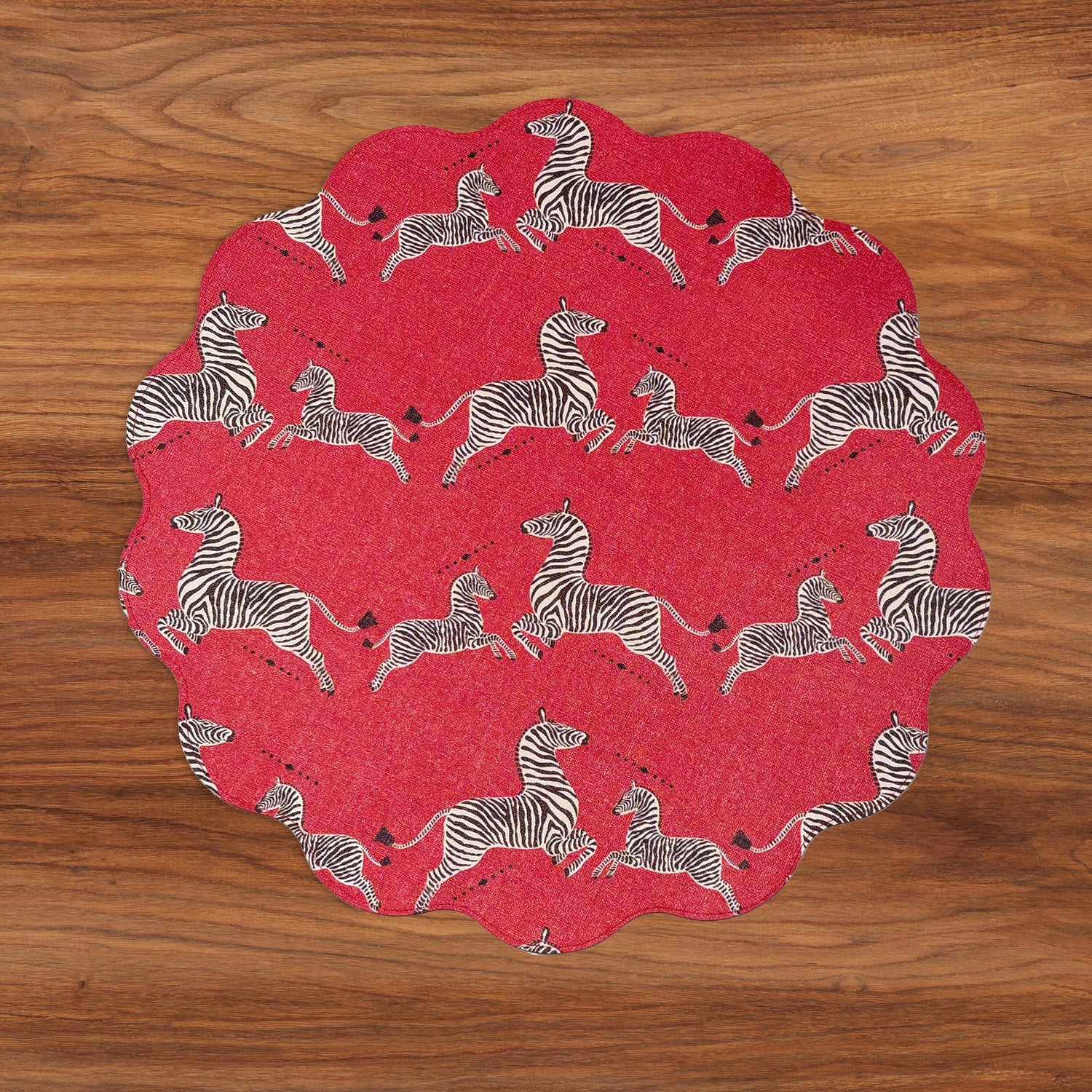 VIDA Cheetah and Zebra Reversible Round Placemats | Set of 4