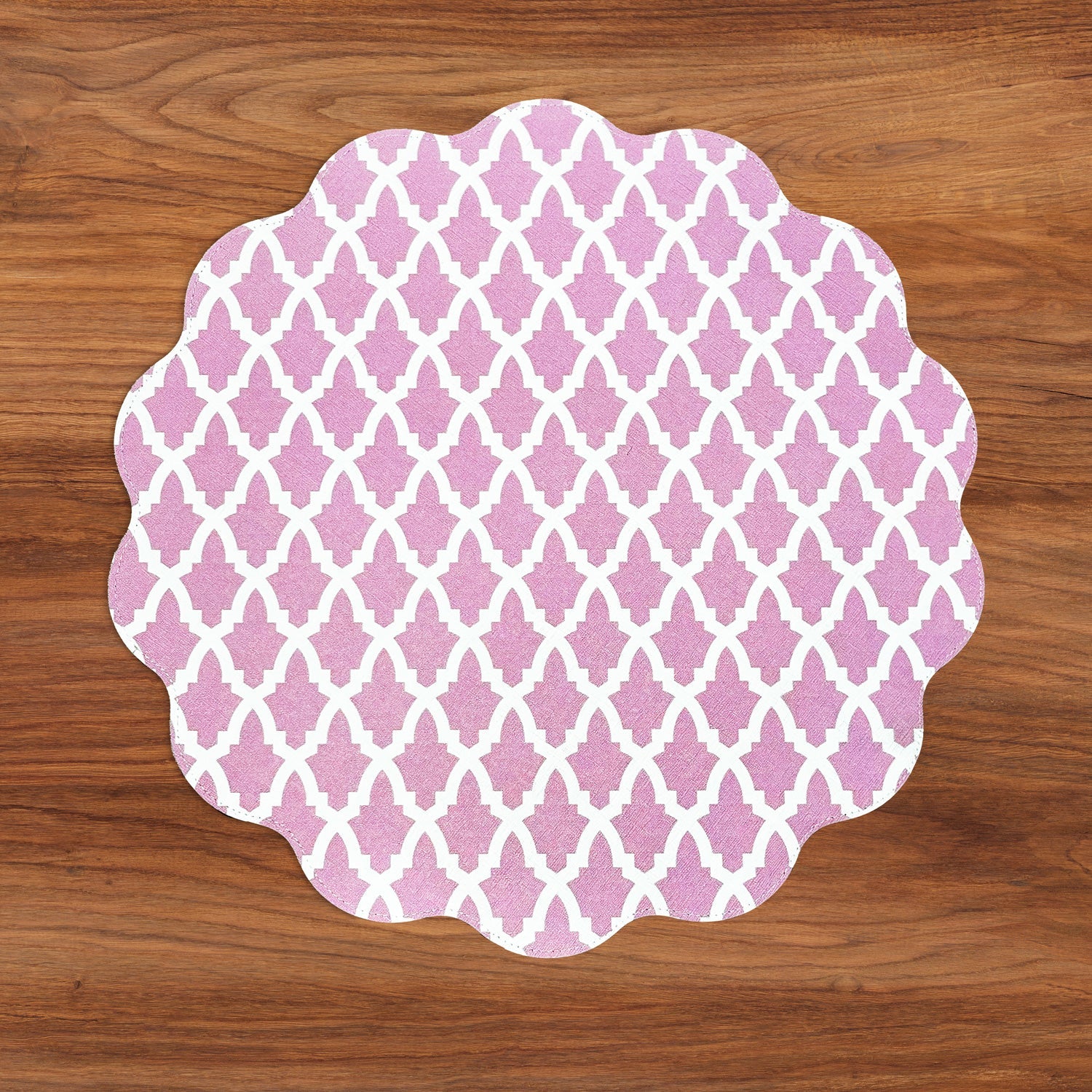 VIDA Eggplant and Pink Reversible Round Placemats | Set of 4