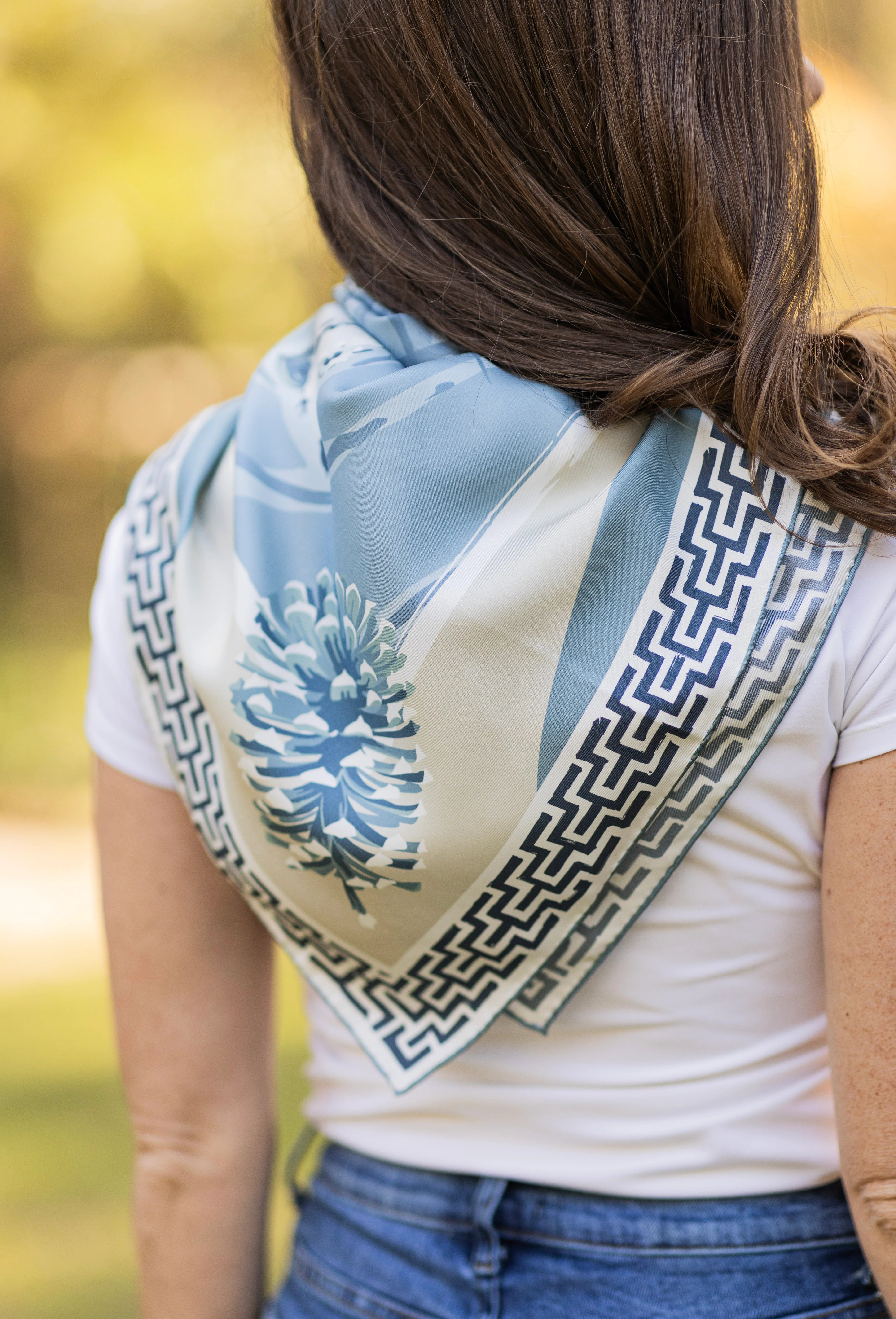 Melon Lily Pad Doe Silk Scarf