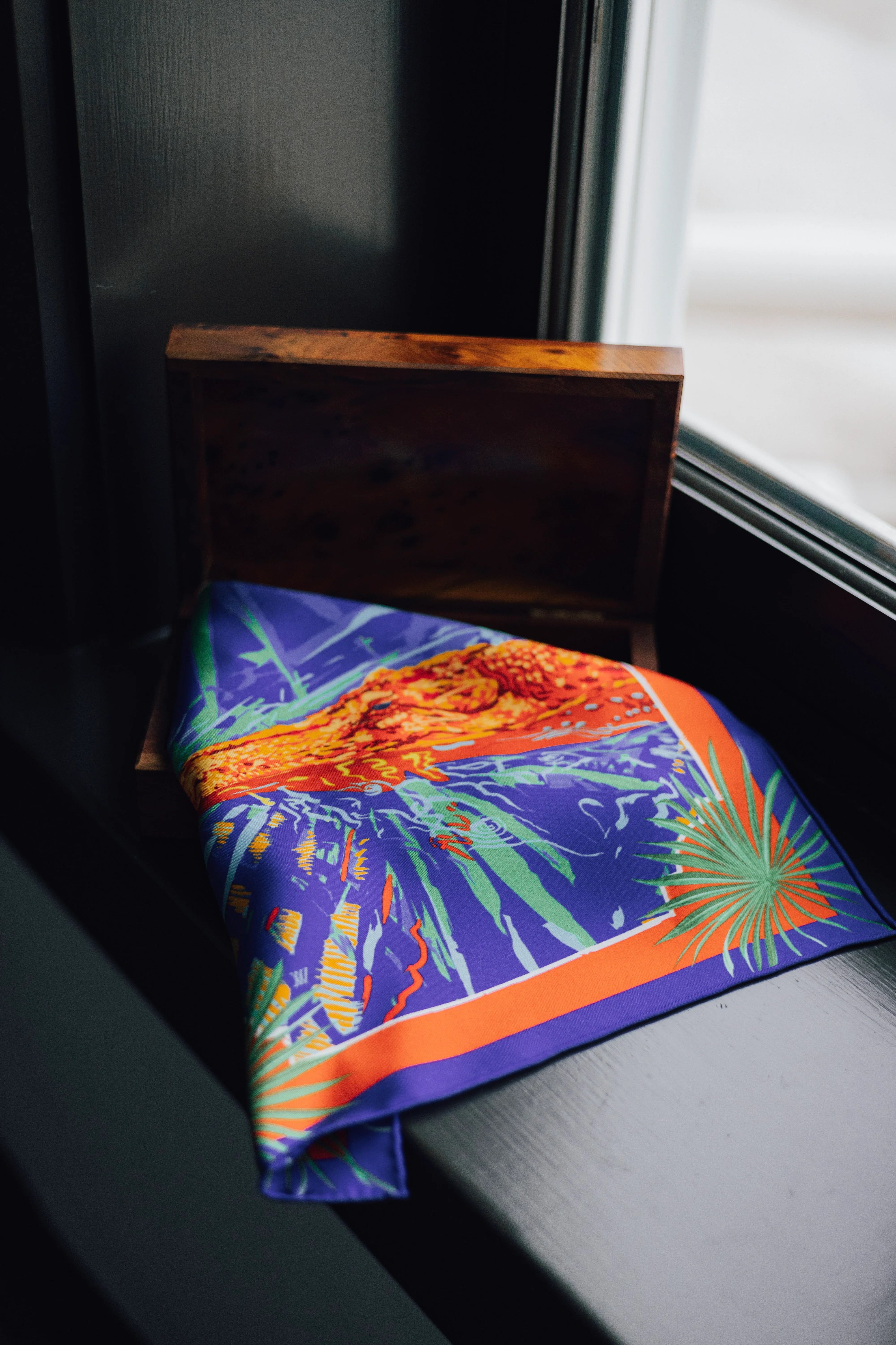 Swamp Ocmulgee Alligator Silk Scarf