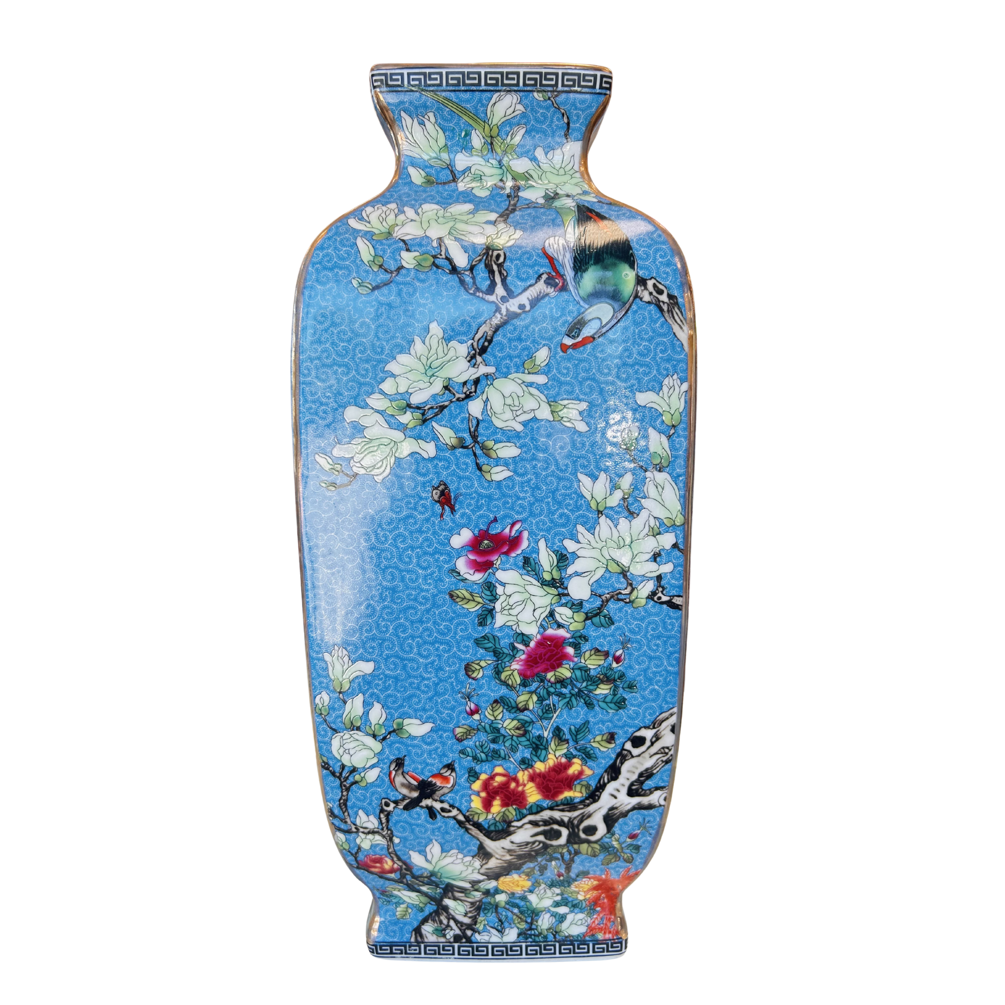 Light Blue Cloisonné Vase, 13.5"