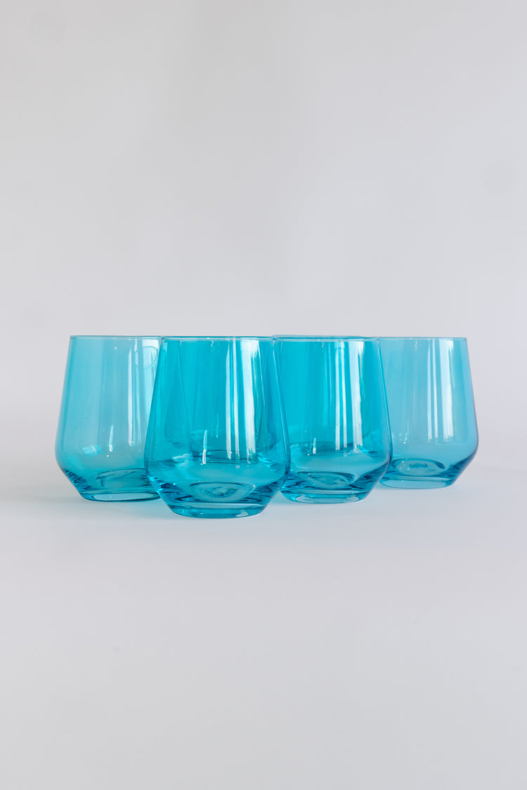 Estelle Colored Wine Stemless {Ocean Blue}_Bundle