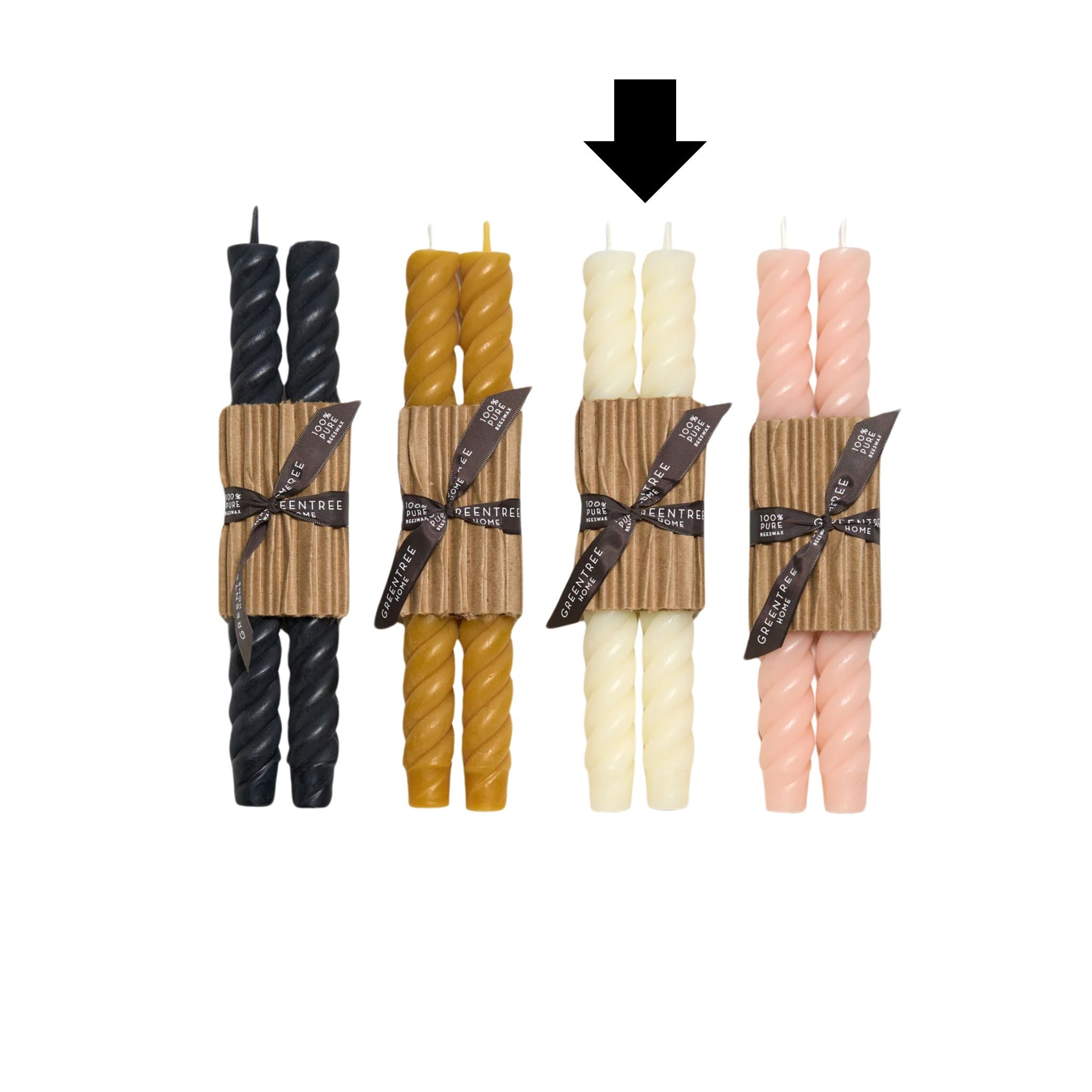 10" Rope Taper Candles - Cream