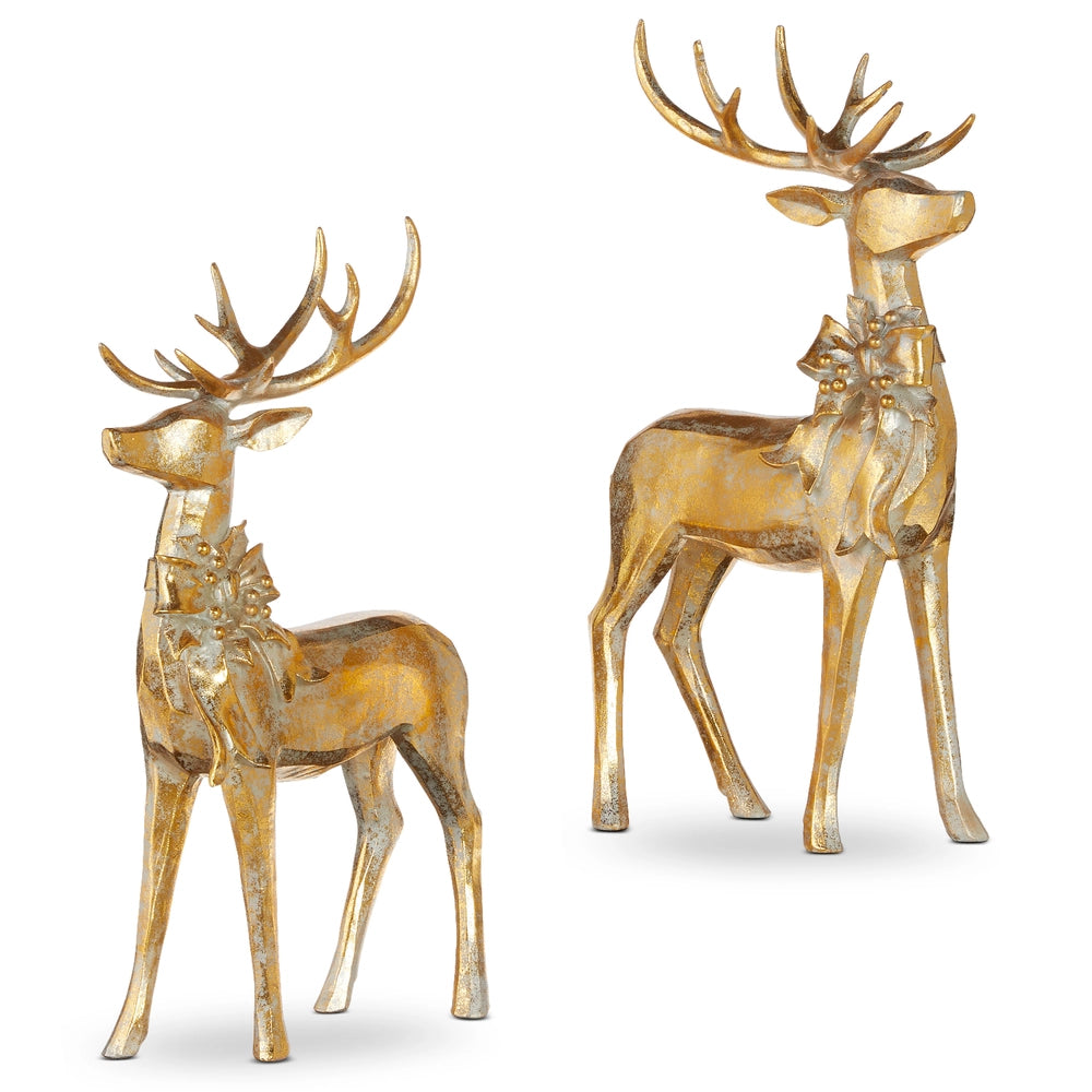 Aged Gold Deer With Bow