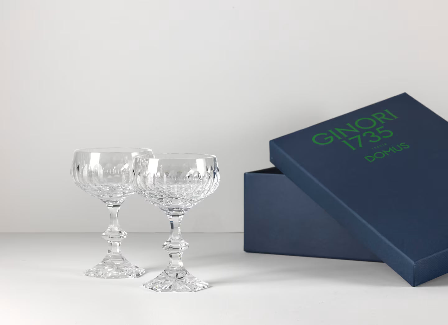 Granduca Crystal Champagne Goblet Pair