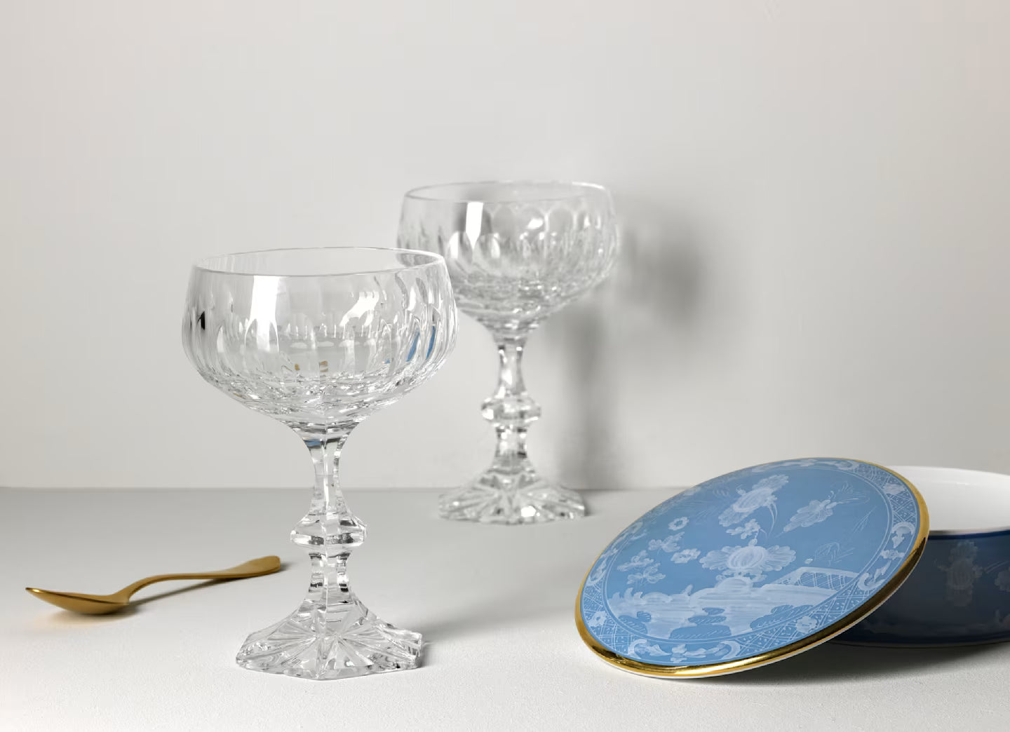 Granduca Crystal Champagne Goblet Pair