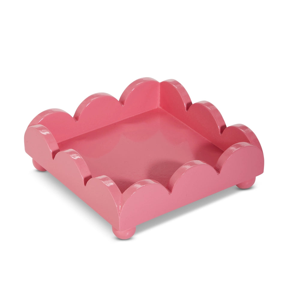 6" Bubblegum Scalloped Napkin Holder