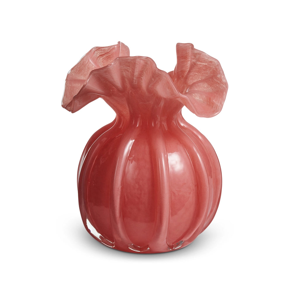 6.5" Pink Ruffle Vase