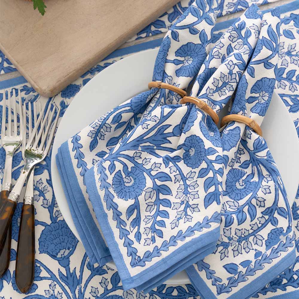 Cactus Flower Blue Napkin | Set of 4