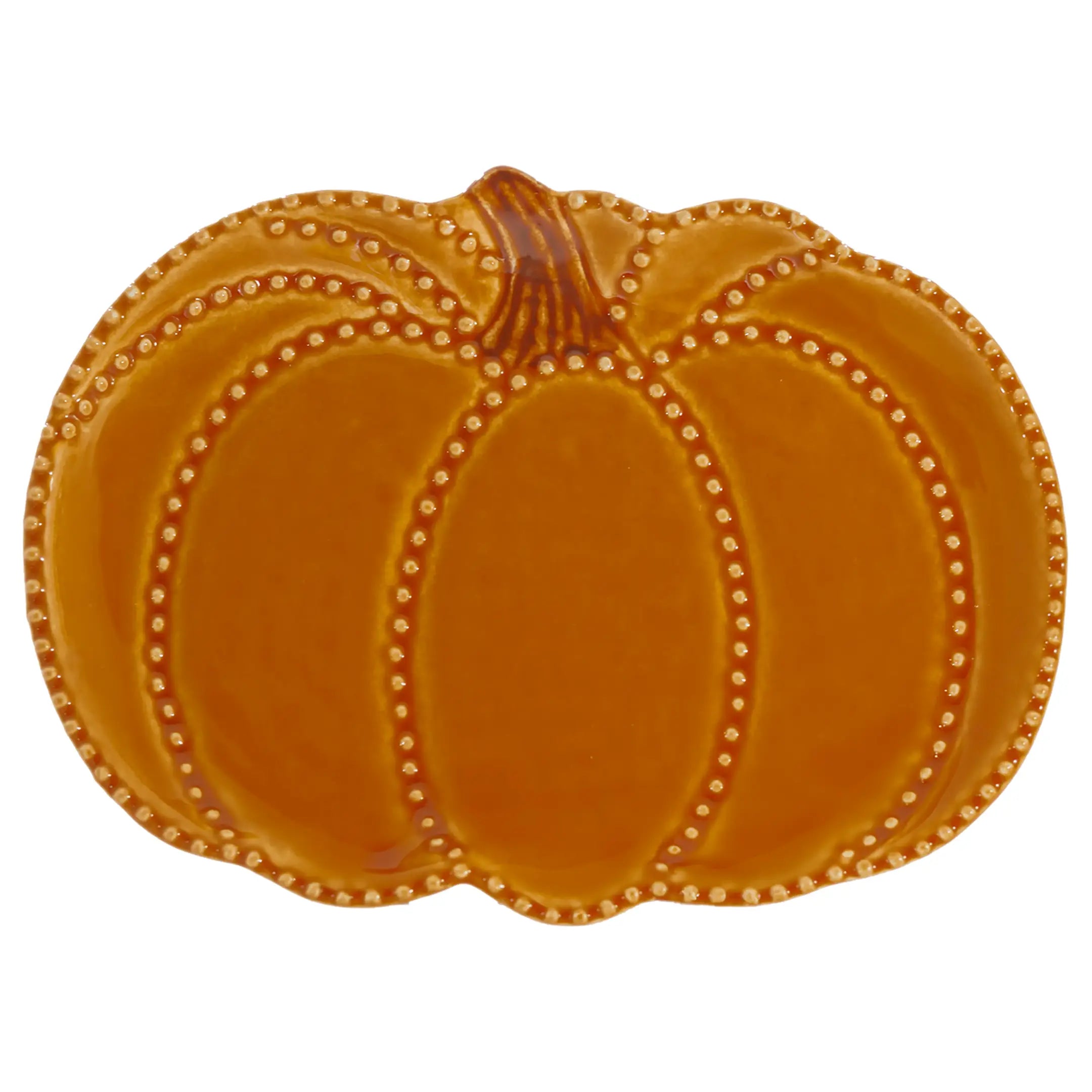 Orange Beaded Pumpkin Plate